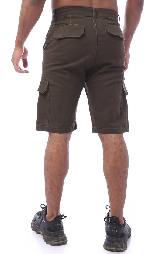 Men's Olive Earth-Tone Cargo Utility Shorts - 0170551