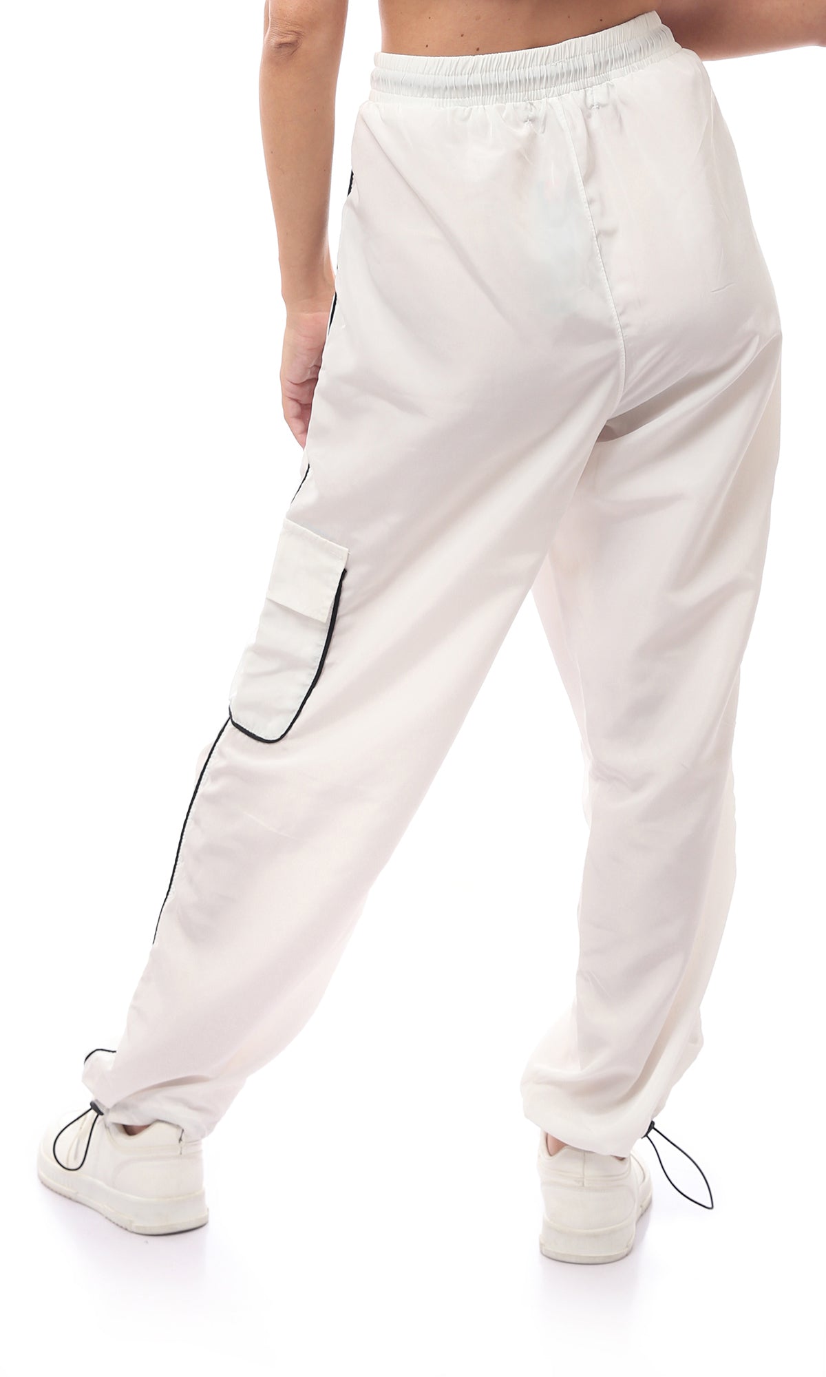 O170606 Cotton Slip On Trousers With Drawstrings And Hem