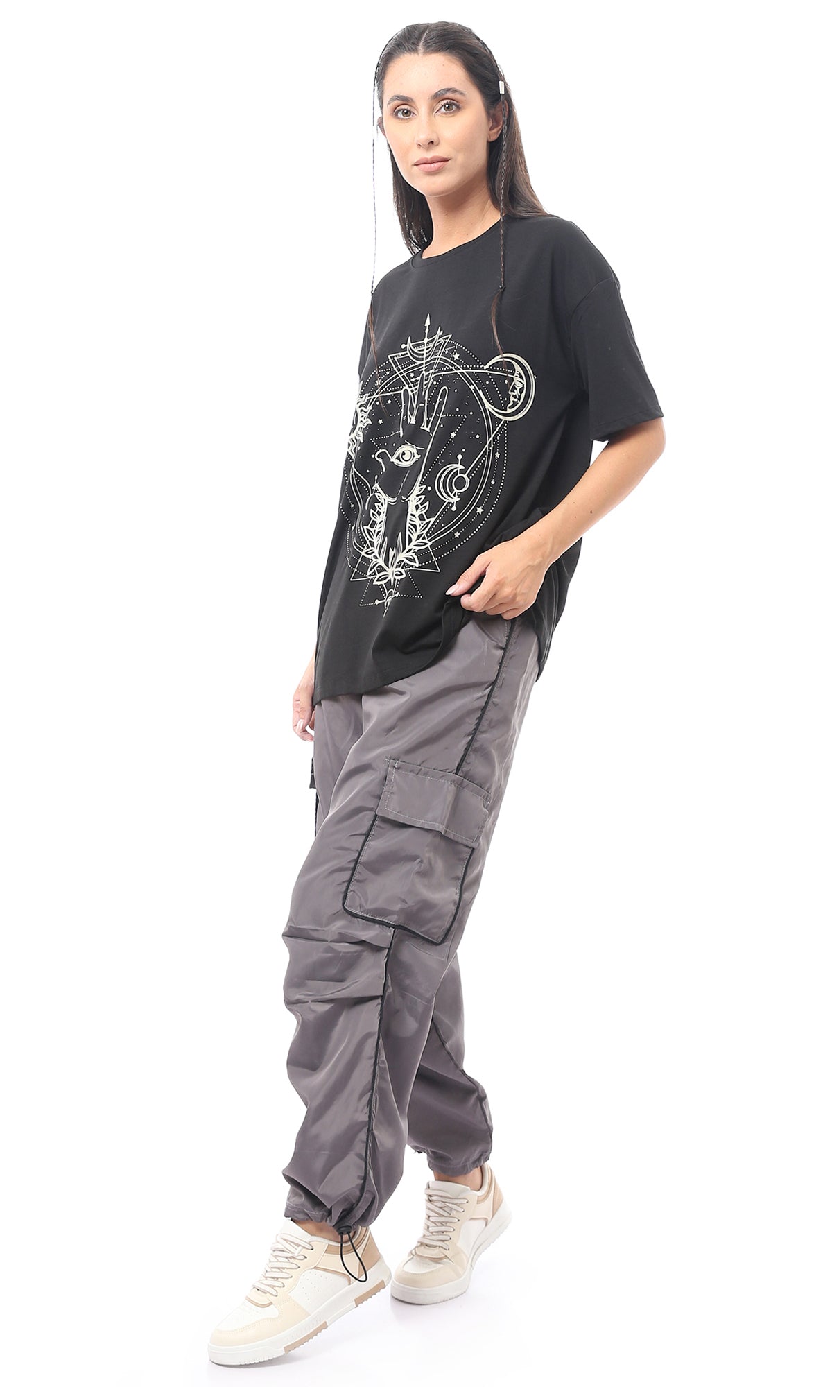 O170607 Grey Slip On Reflective Trousers With Elastic Waist