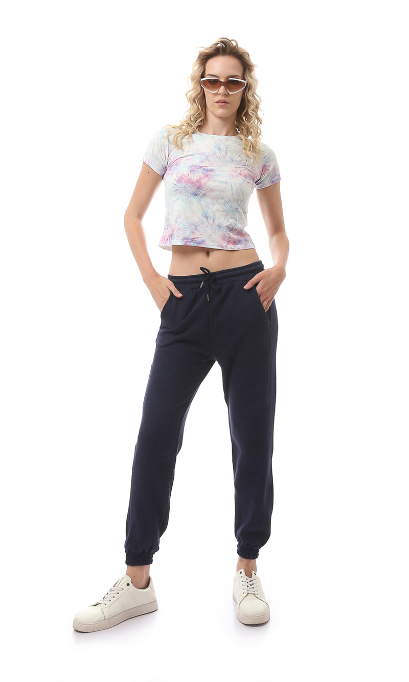 بنطلون كحلي سادة برباط سهل الارتداء