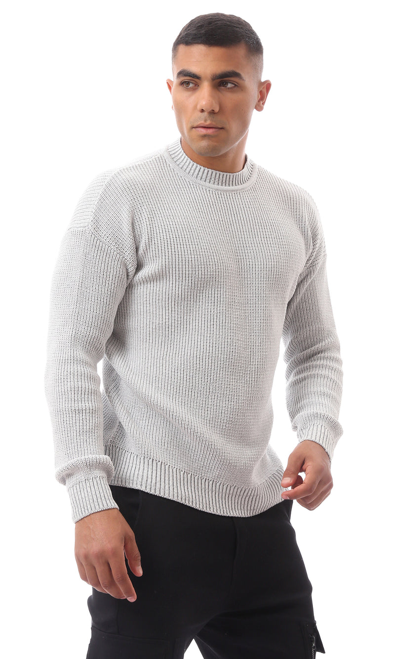 O171141 Slip On Light Grey Long Sleeve Pullover