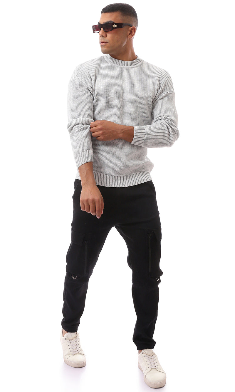 O171141 Slip On Light Grey Long Sleeve Pullover