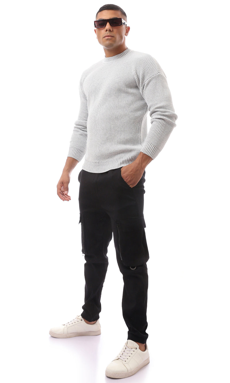 O171141 Slip On Light Grey Long Sleeve Pullover