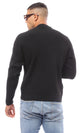 O171142 Knitted Black Acrylic Mock Neck Pullover