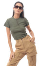 توب قصير أخضر زيتوني سهل الارتداء