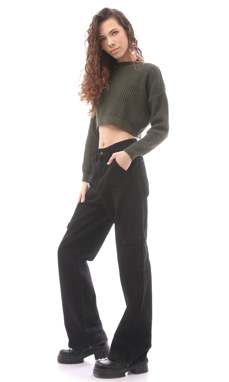 بلوفر تريكو قصير أخضر