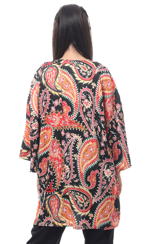 كارديجان بأزهار بخط رقبة مفتوح سهل الارتداء