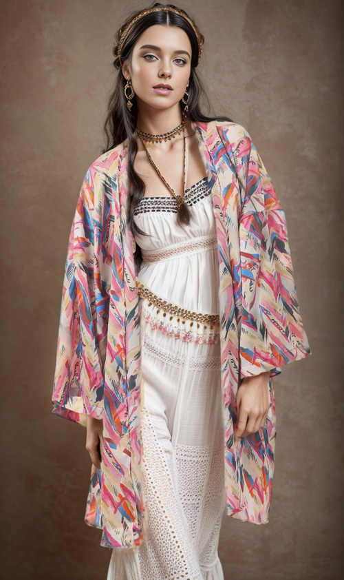 كارديجان بوليستر ملون بأزهار سهل الارتداء