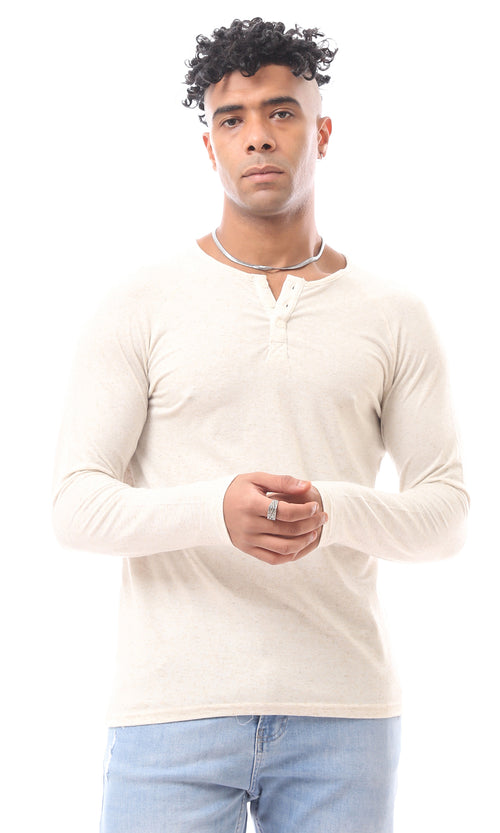 O171795 Long Sleeve Heather Beige Tee