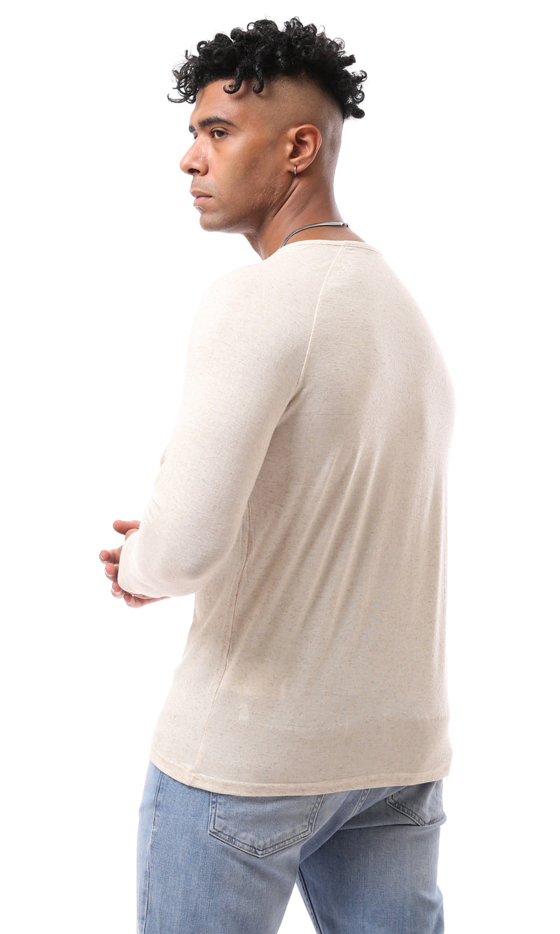 O171795 Long Sleeve Heather Beige Tee