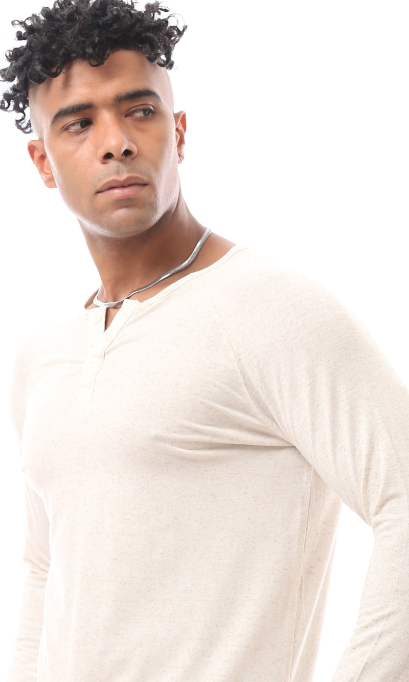 O171795 Long Sleeve Heather Beige Tee