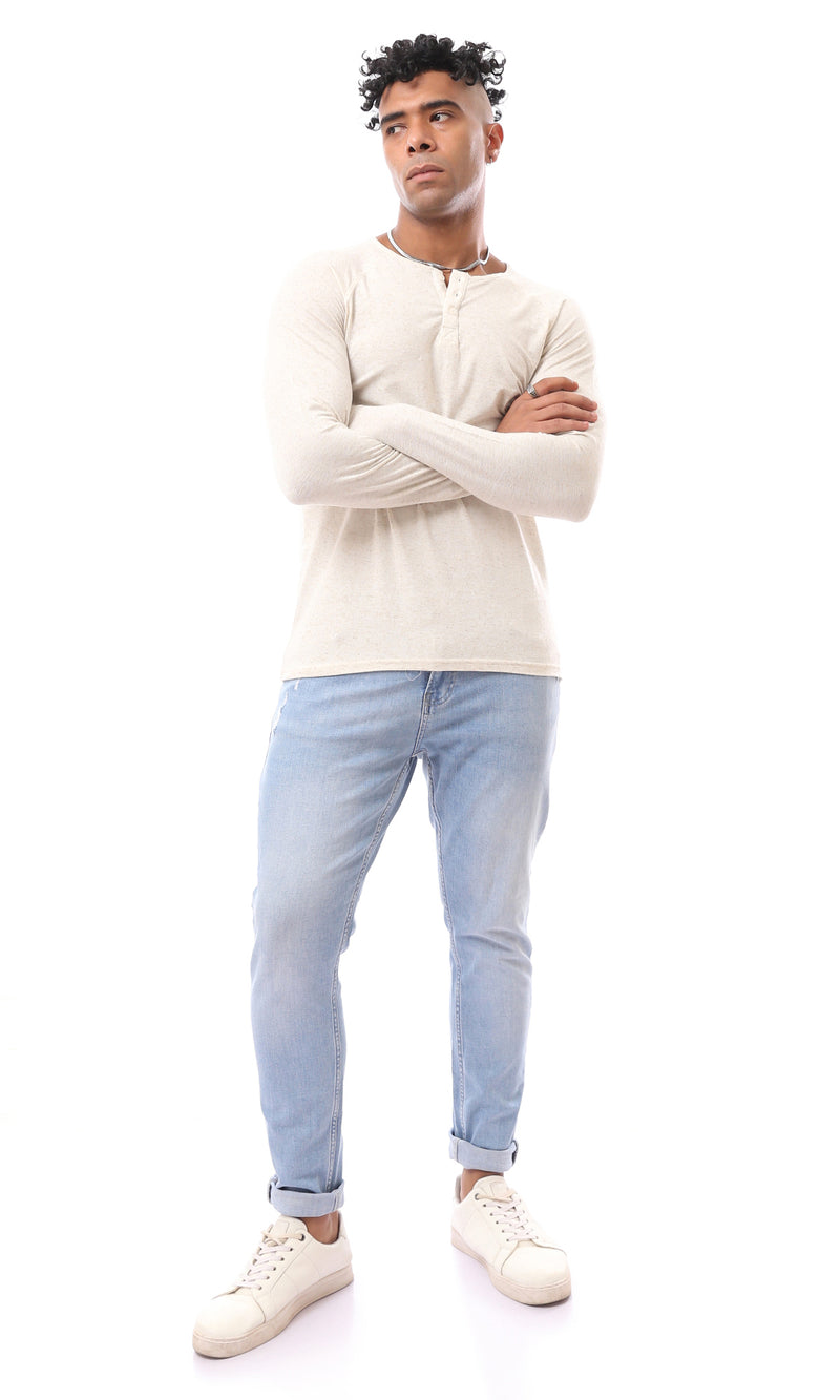 O171795 Long Sleeve Heather Beige Tee