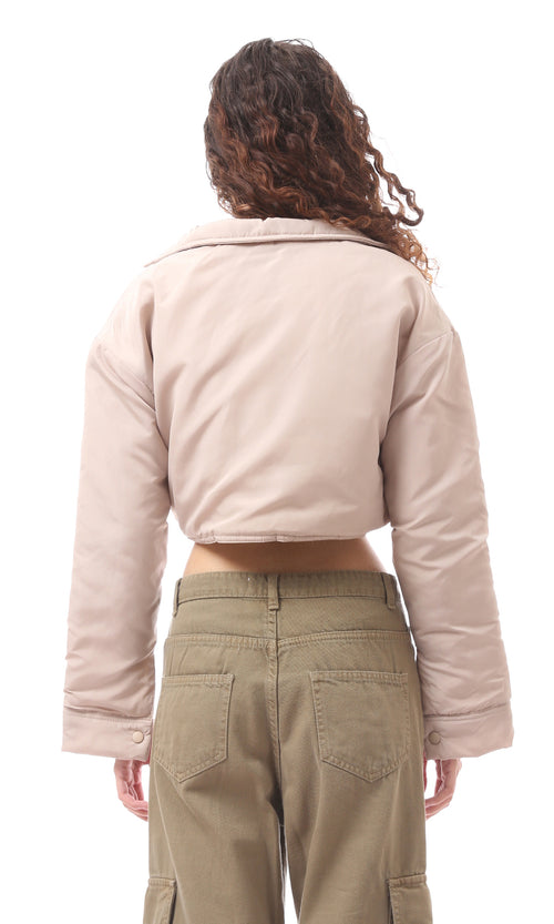 جاكت بيج فاتح بياقة مندرين وأزرار