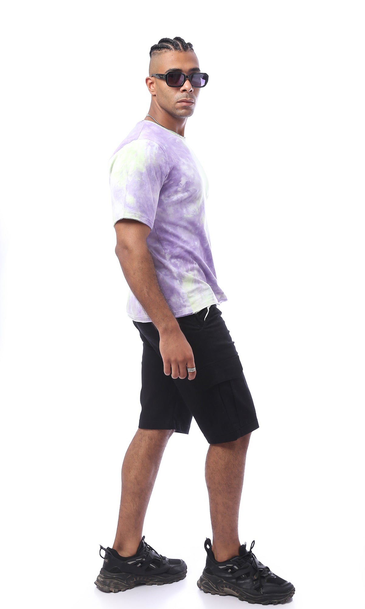 O172001 Purple & Green Tie Dye Tee