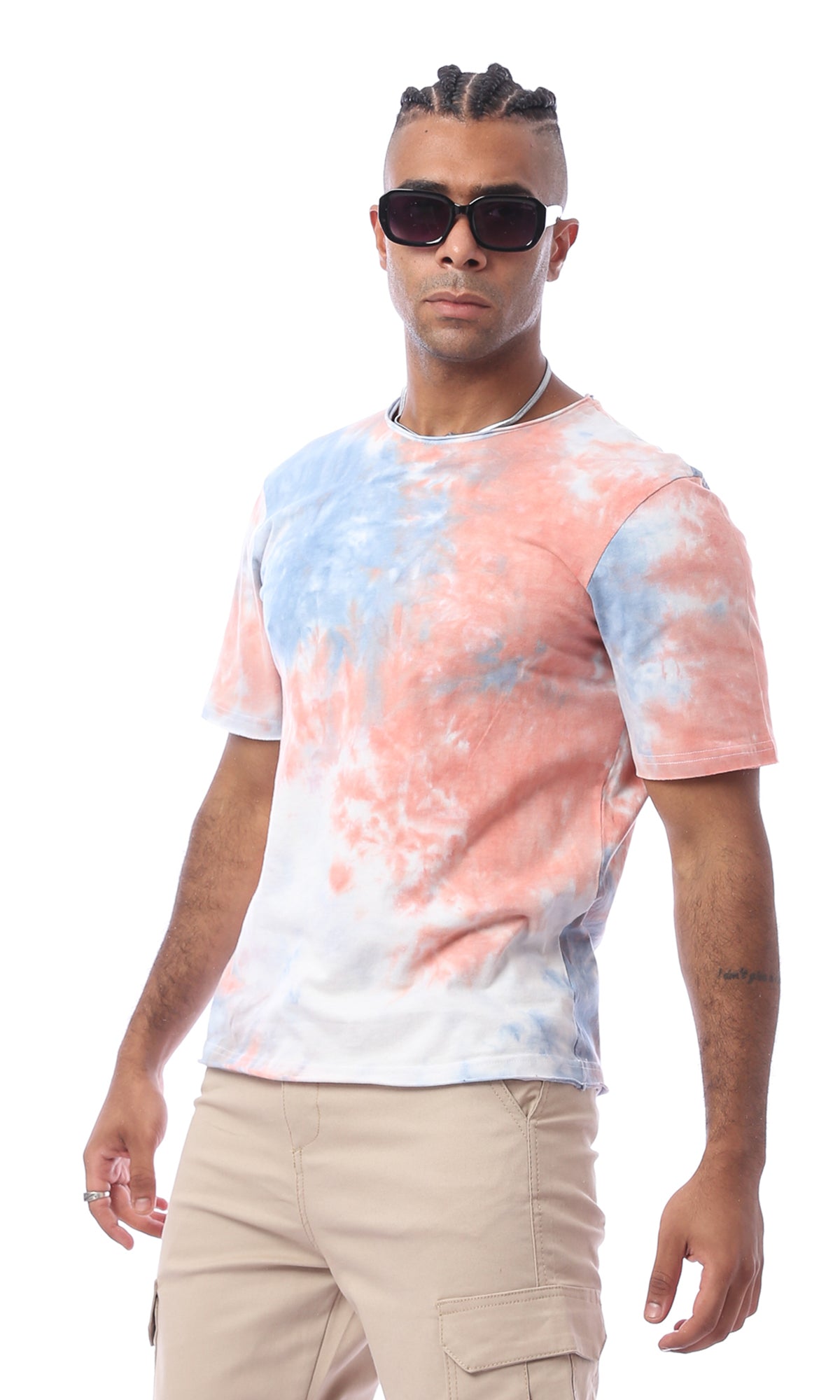 O172004 Tie Dye Round Neck Summer Tee