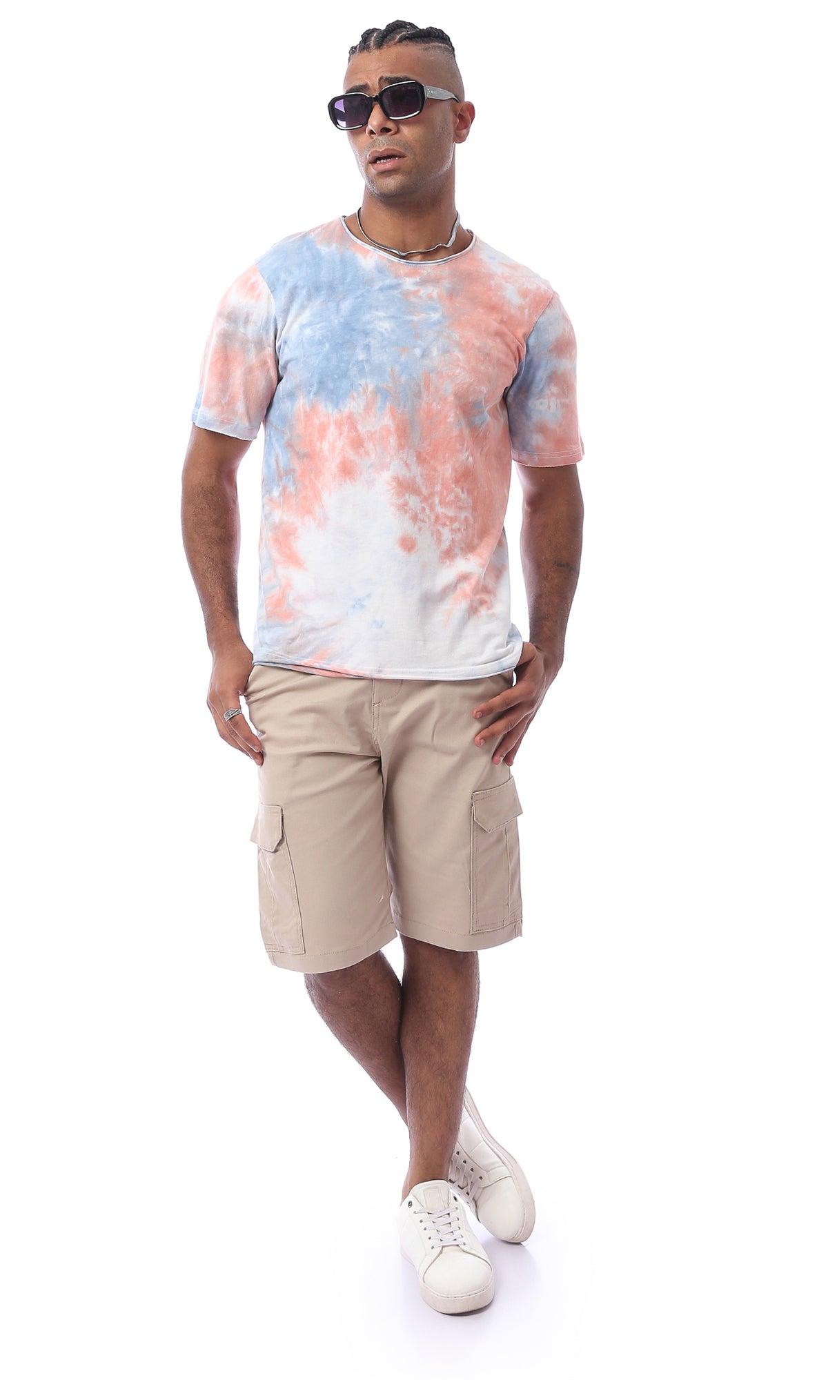 O172004 Tie Dye Round Neck Summer Tee