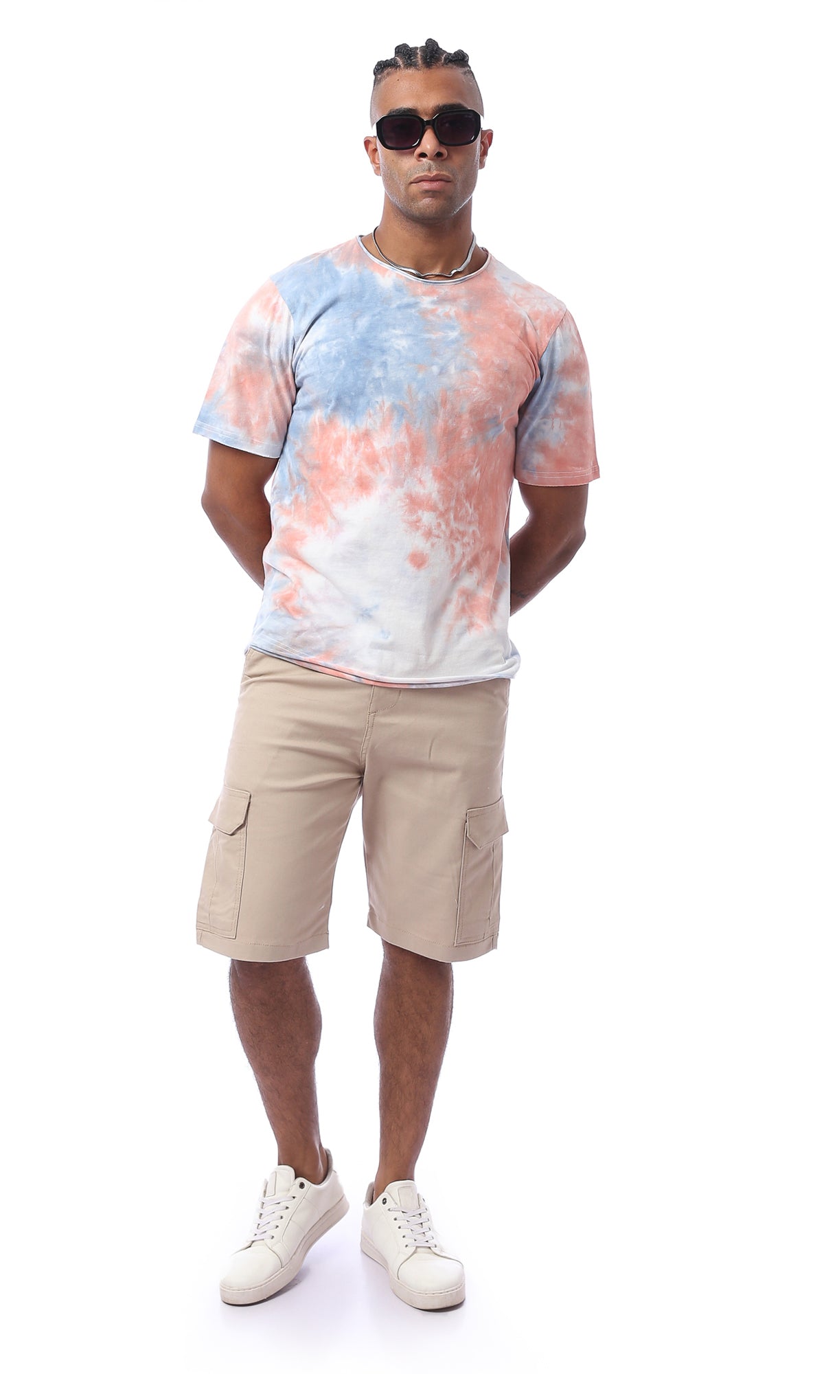 O172004 Tie Dye Round Neck Summer Tee