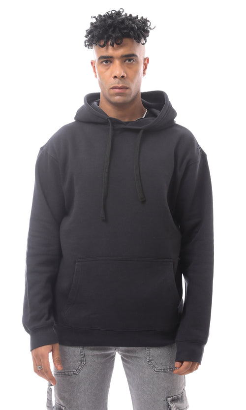 هودي مريح أسود سادة سهل الارتداء