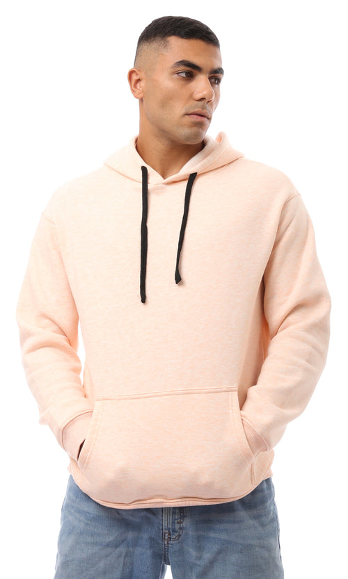 O172347 Heather Light Orange Slip On Hoodie