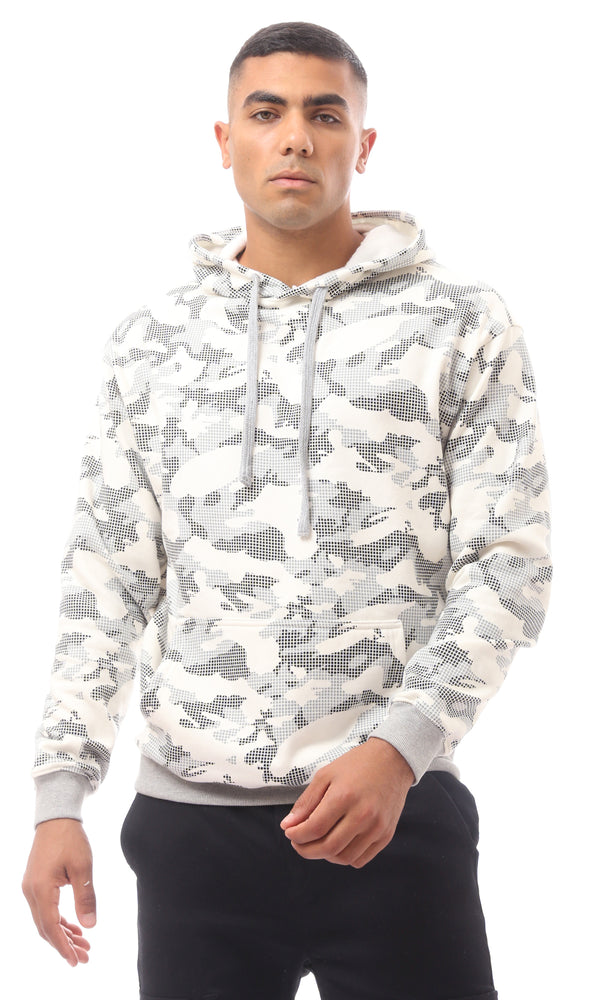 O172351 Long Sleeve Multicolour Slip On Patterned Hoodie