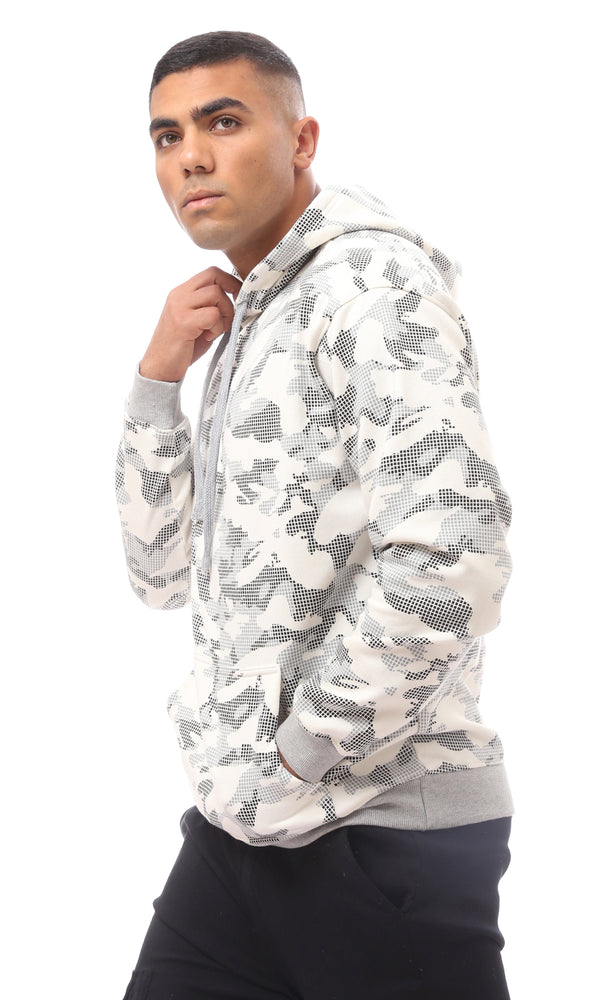 O172351 Long Sleeve Multicolour Slip On Patterned Hoodie