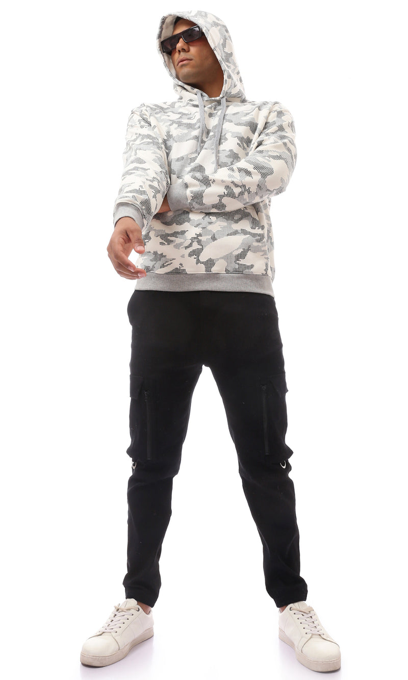 O172351 Long Sleeve Multicolour Slip On Patterned Hoodie