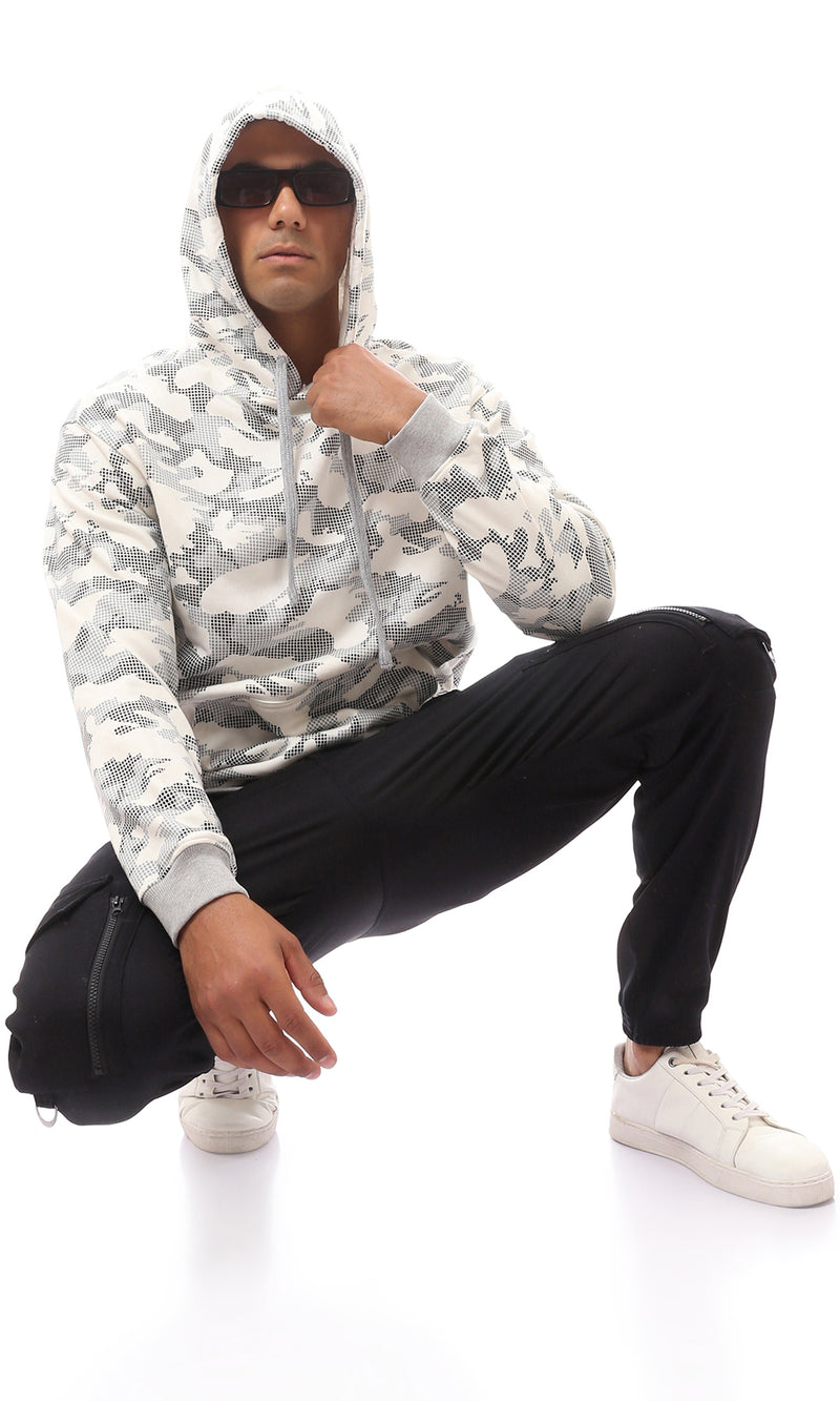 O172351 Long Sleeve Multicolour Slip On Patterned Hoodie