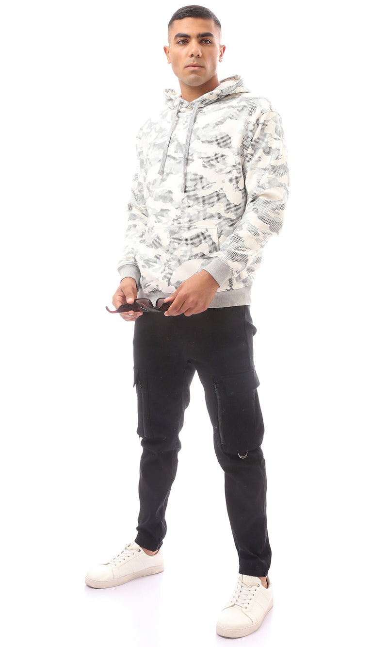 O172351 Long Sleeve Multicolour Slip On Patterned Hoodie