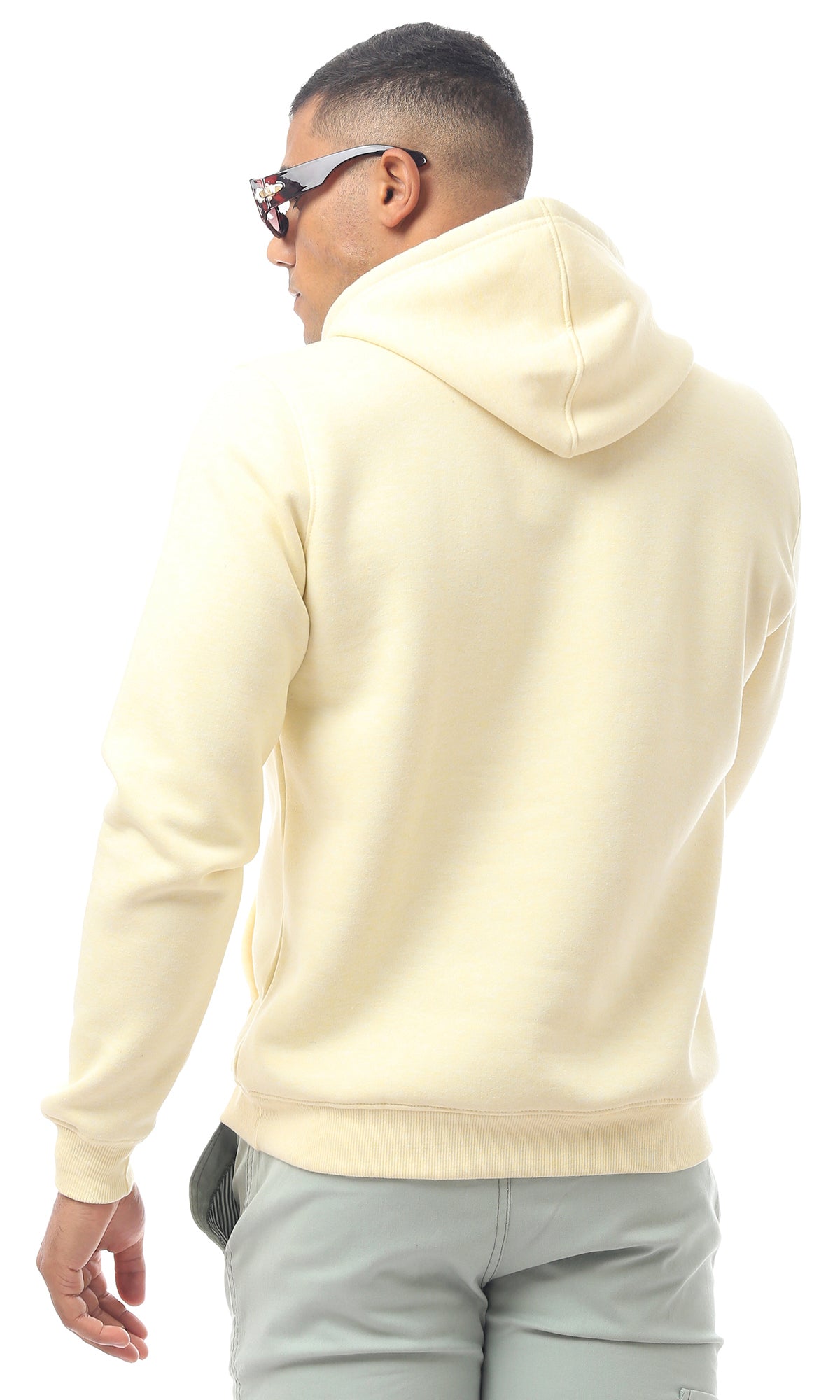 O172360 Solid Light Yellow Slip On Winter Sweat Shirt