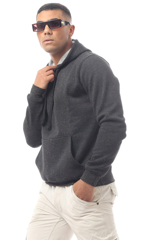 Charcoal Neppy Regular Fit Hoodie - O172363
