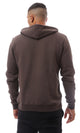 O172372 Brown Fly Zipper Solid Sweat Shirt