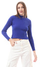 O172564 Royal Blue Slip On Ribbed Short Pullover