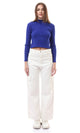 O172564 Royal Blue Slip On Ribbed Short Pullover