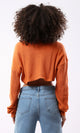 O172585 Loose Fit Orange Slip On Cropped Pullover – RAVIN