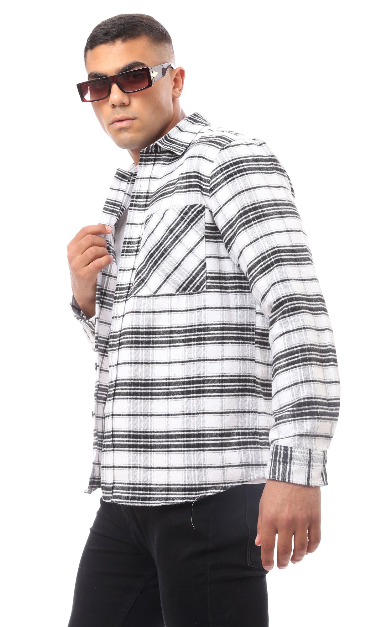 Ravin Monochrome Multi-Stripe Long Sleeve Casual Shirt