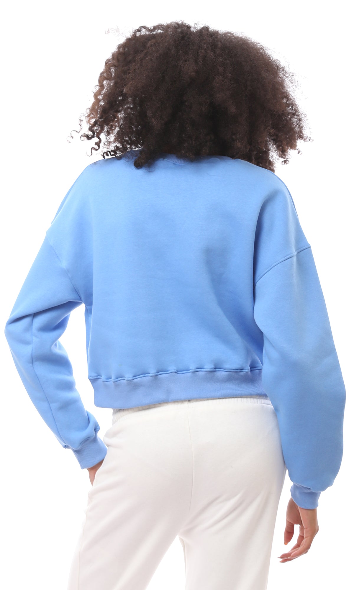 O172715 Crew Neck Printed "Chicago" Baby Blue Sweatshirt