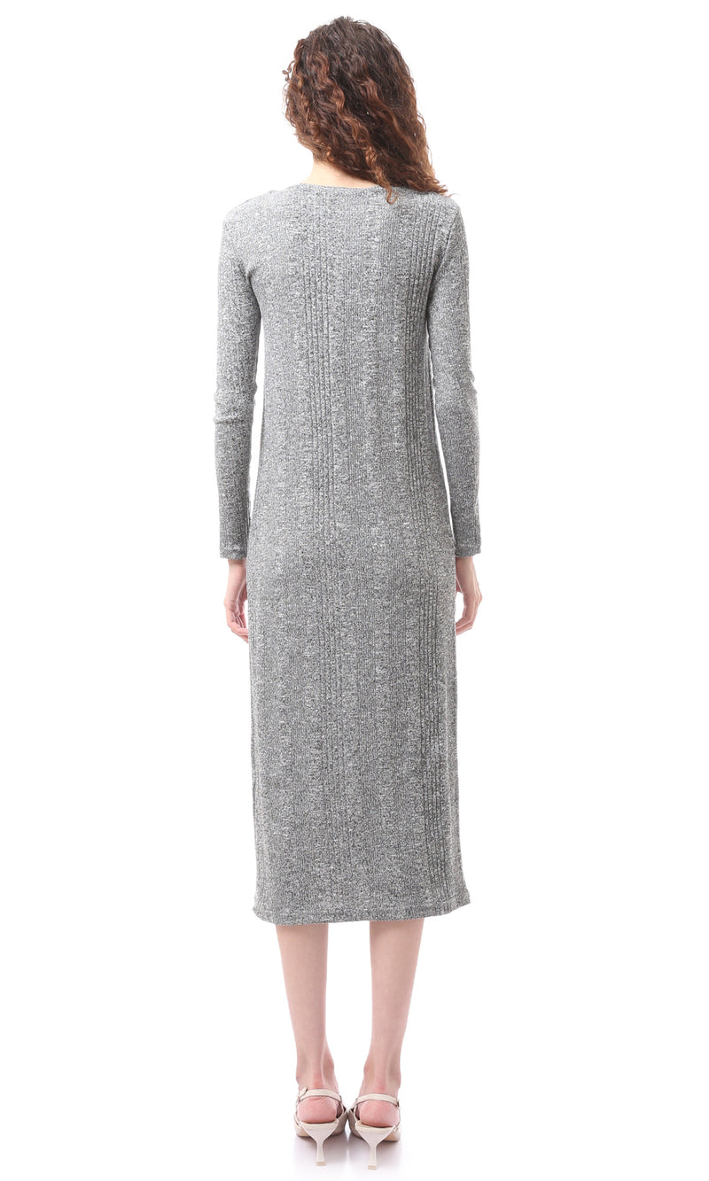 O172732 Heather Dark Grey Fashionable Slip On Dress