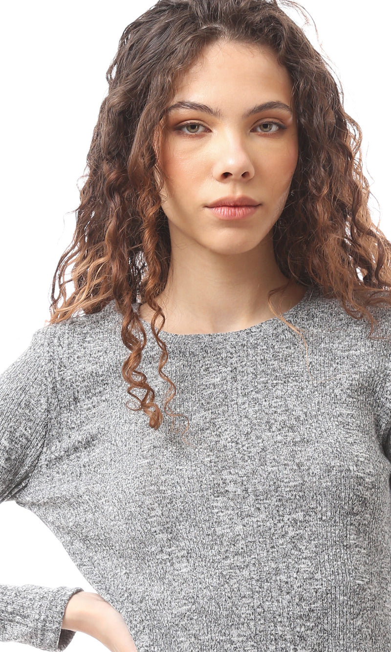 O172732 Heather Dark Grey Fashionable Slip On Dress