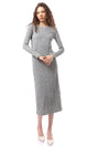 O172732 Heather Dark Grey Fashionable Slip On Dress