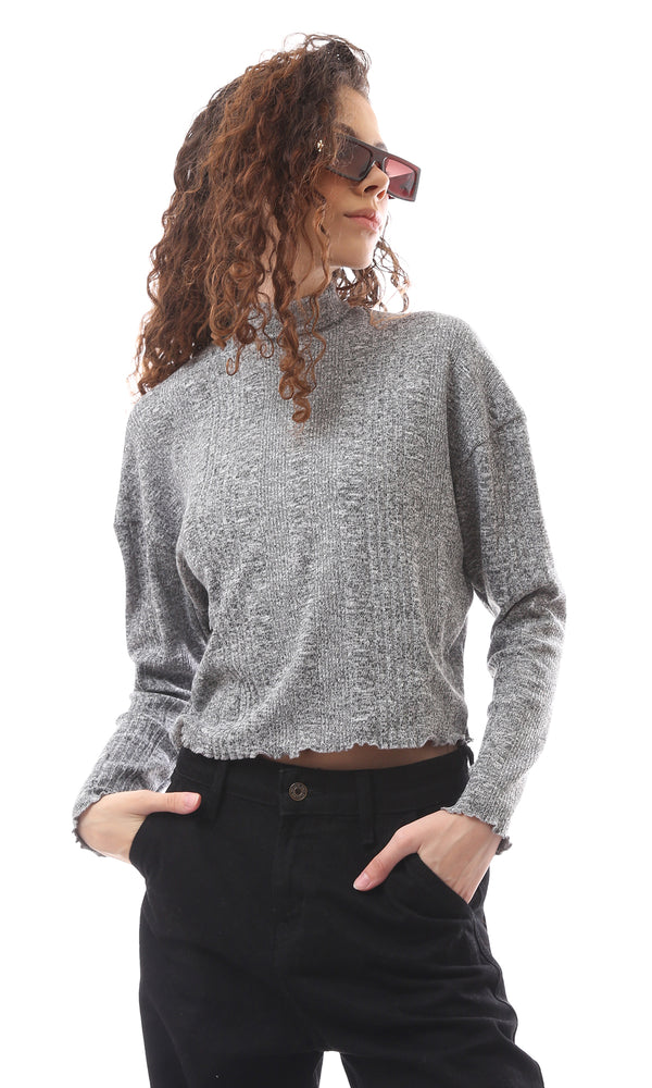O172825 Heather Grey High Neck Tee