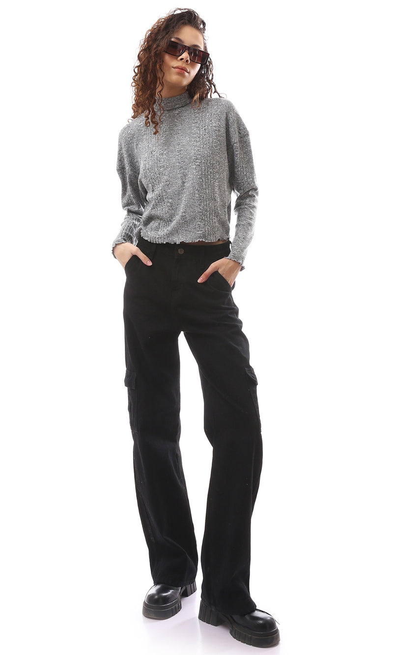 O172825 Heather Grey High Neck Tee