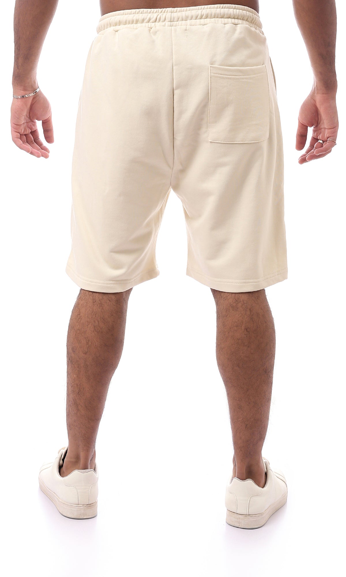 O172958 Cotton Beige Slip On Comfy Shorts
