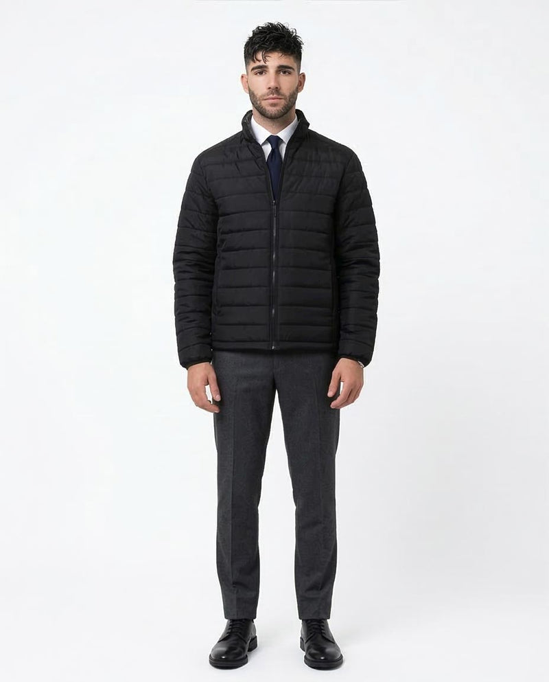 Ravin Men’s Horizontal Quilted Lightweight Puffer Jacket – Black - O173258