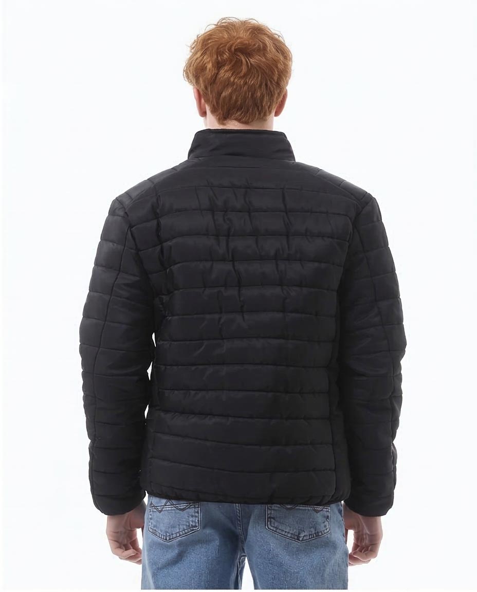 Men's Lightweight Quilted Puffer Jacket in Obsidian Black - O173259