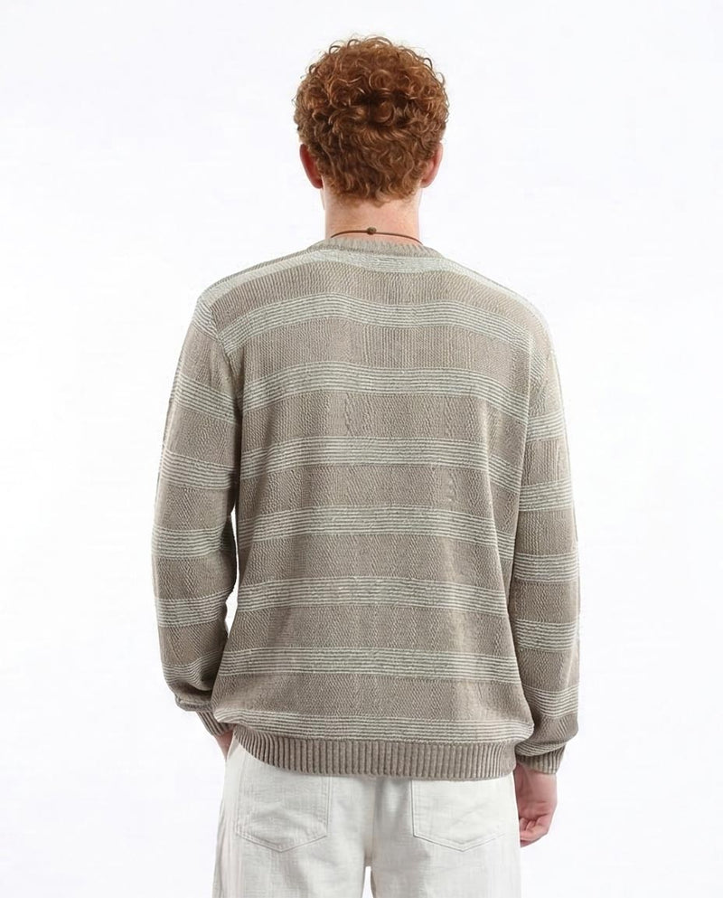 Ravin Men’s Textured Stripe Relaxed Knit Pullover - O173595