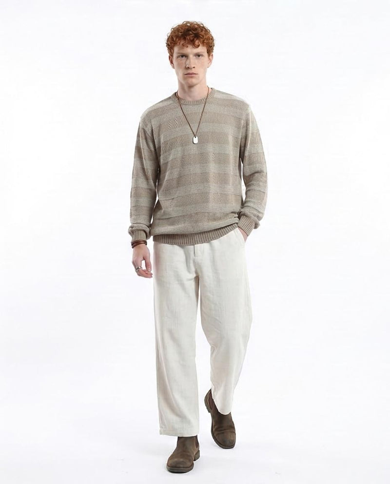 Ravin Men’s Textured Stripe Relaxed Knit Pullover - O173595