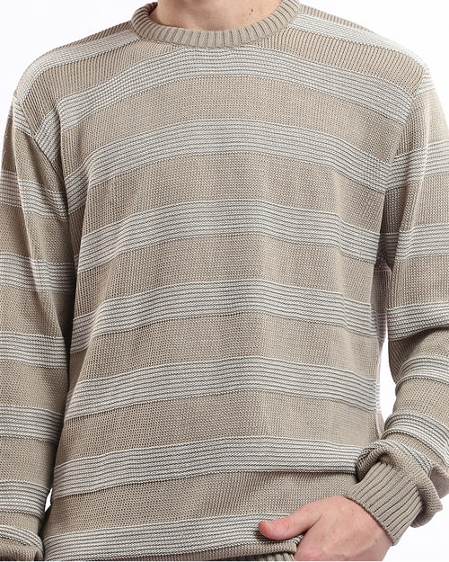 Ravin Men’s Textured Stripe Relaxed Knit Pullover - O173595