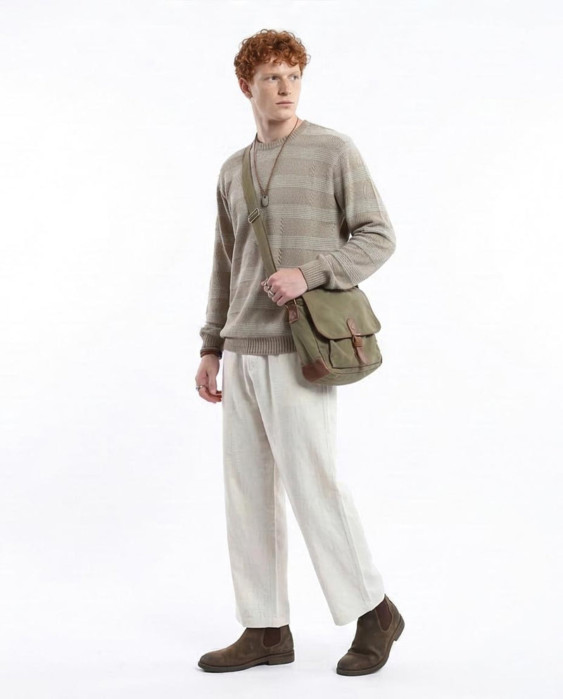 Ravin Men’s Textured Stripe Relaxed Knit Pullover - O173595