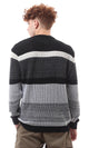 O173598 Heather Grey & Black Knitted Slip On Pullover