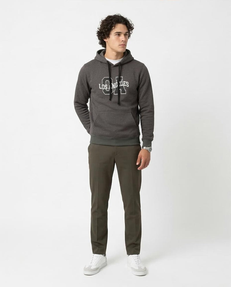 Ravin Men’s LA Graphic Speckled Fleece Hoodie – Charcoal - O173651